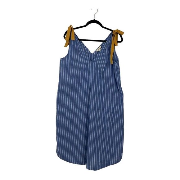 Matilda Jane Dress Midi Cover Up Blue White Stripe Sandy Seashell Women’s Medium - Picture 1 of 4
